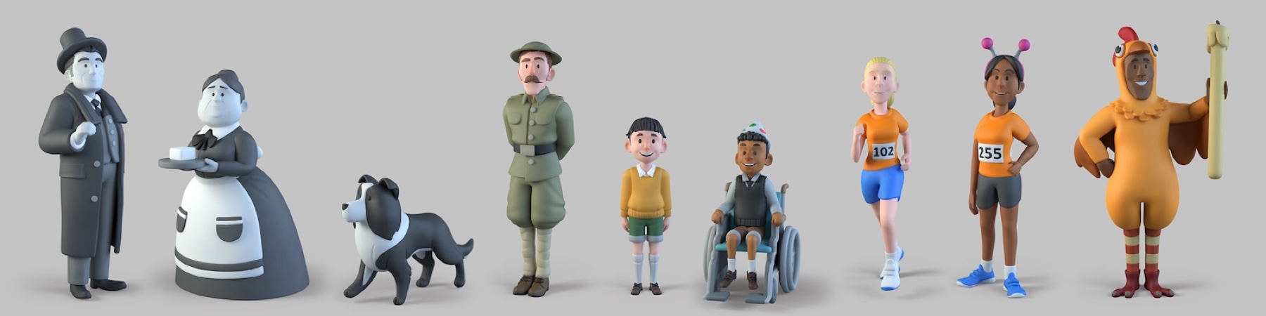 The Sainsbury's cast modelled in 3D